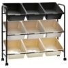 9-Basket Toy Storage Trolley Ombre Plastic