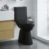 Rimless Toilet 7 cm Extra Height Soft Close Ceramic Black
