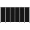6-Panel Room Divider Black 300x180 cm