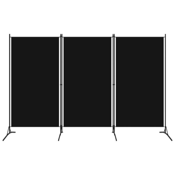 3-Panel Room Divider Black 260x180 cm