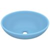 Luxury Basin Oval-shaped Matt Light Blue 40x33 cm Ceramic