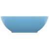 Luxury Basin Oval-shaped Matt Light Blue 40x33 cm Ceramic