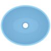 Luxury Basin Oval-shaped Matt Light Blue 40x33 cm Ceramic