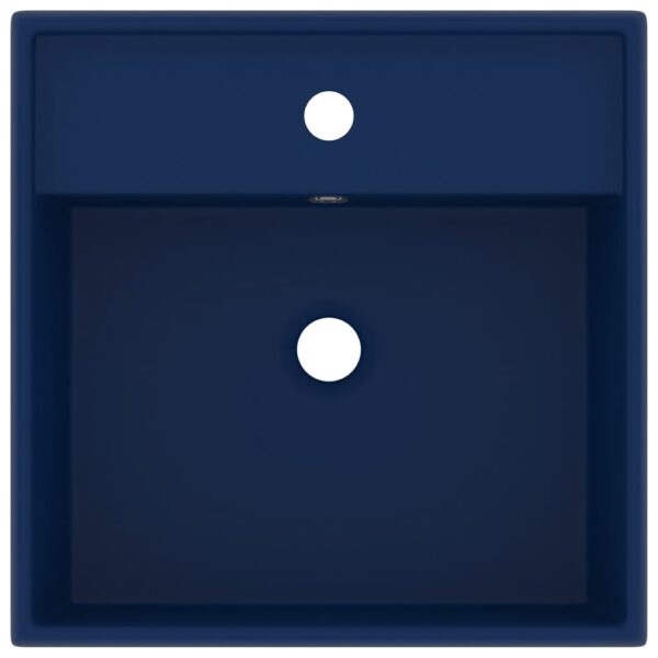 Luxury Basin Overflow Square Matt Dark Blue 41x41 cm Ceramic