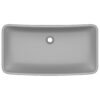 Luxury Basin Rectangular Matt Light Grey 71x38 cm Ceramic