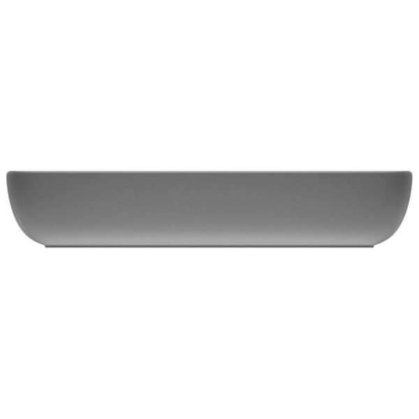 Luxury Basin Rectangular Matt Light Grey 71x38 cm Ceramic