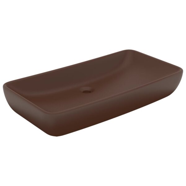 Luxury Basin Rectangular Matt Dark Brown 71x38 cm Ceramic
