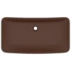 Luxury Basin Rectangular Matt Dark Brown 71x38 cm Ceramic