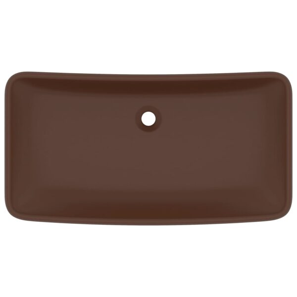 Luxury Basin Rectangular Matt Dark Brown 71x38 cm Ceramic