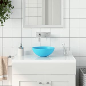 Bathroom Sink Ceramic Light Green Round