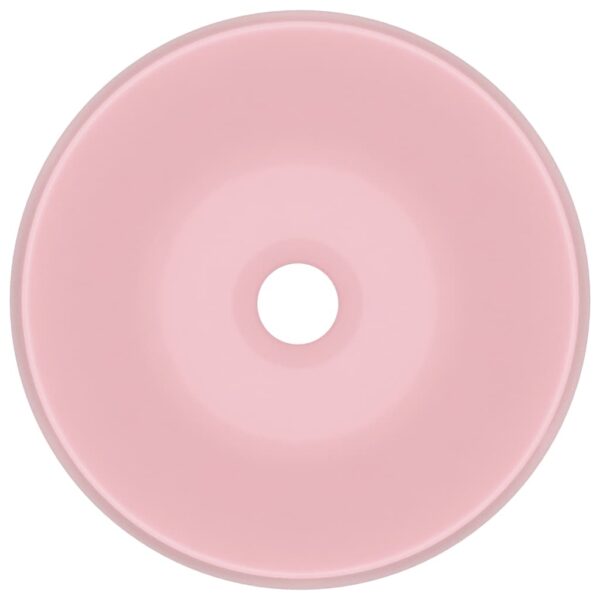 Luxury Wash Basin Round Matt Pink 40x15 cm Ceramic
