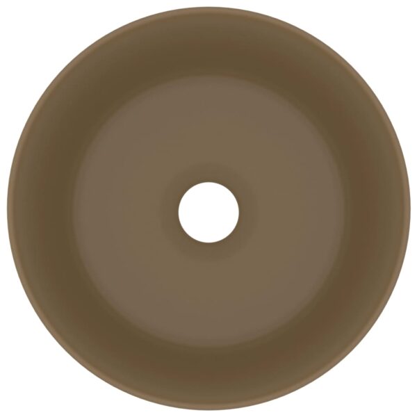 Luxury Wash Basin Round Matt Cream 40x15 cm Ceramic