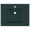 Luxury Basin with Faucet Hole Matt Dark Green 60x46 cm Ceramic