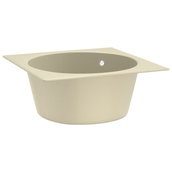 Kitchen Sink with Overflow Hole Beige Granite
