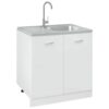 Kitchen Sink with Drainer Set Silver 800x600x155 mm Stainless Steel