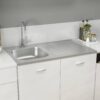 Kitchen Sink with Drainer Set Silver 1000x600x155 mm Stainless Steel