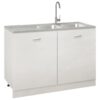 Kitchen Sink with Double Sinks Silver 1200x500x155 mm Stainless Steel