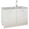 Kitchen Sink with Double Sinks Silver 1200x600x155 mm Stainless Steel