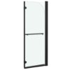 Folding Shower Enclosure 2 Panels ESG 95x140 cm Black