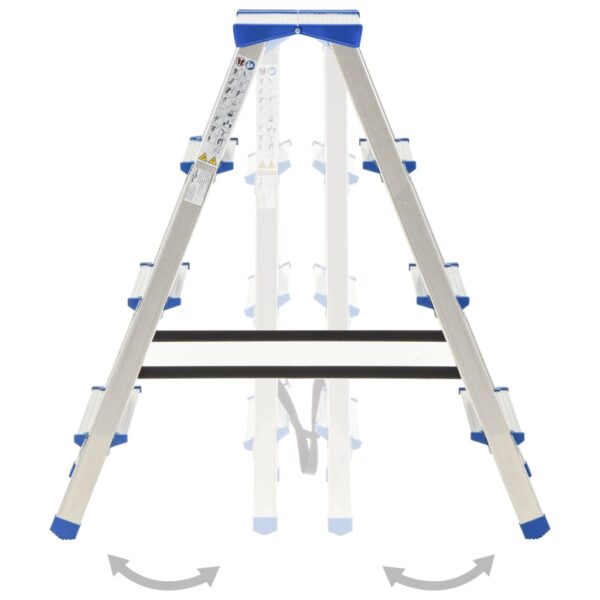 Aluminium Double-Sided Step Ladder 4 Steps 90 cm