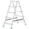 Aluminium Double-Sided Step Ladder 5 Steps 113 cm