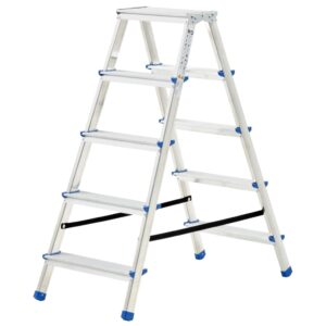 Aluminium Double-Sided Step Ladder 5 Steps 113 cm