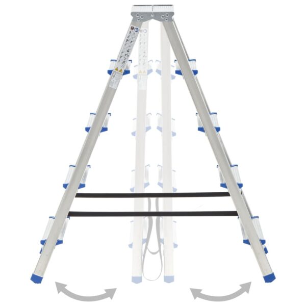 Aluminium Double-Sided Step Ladder 5 Steps 113 cm
