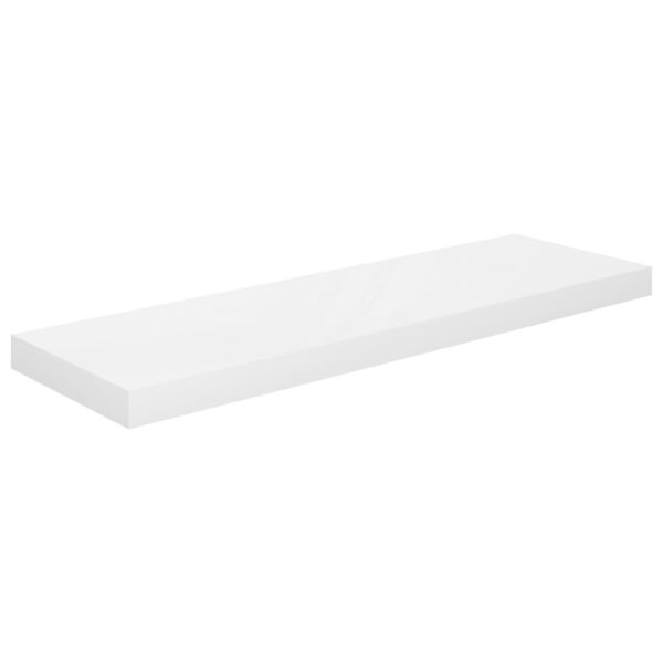 Floating Wall Shelf High Gloss White 80x23.5x3.8 cm MDF