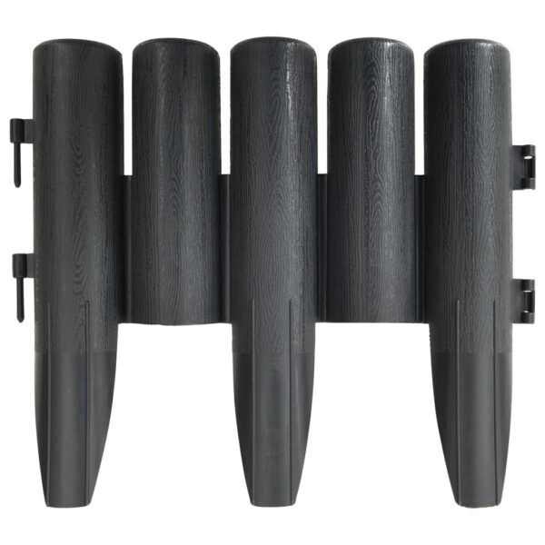 Lawn Edgings 36 pcs Anthracite 10 m PP