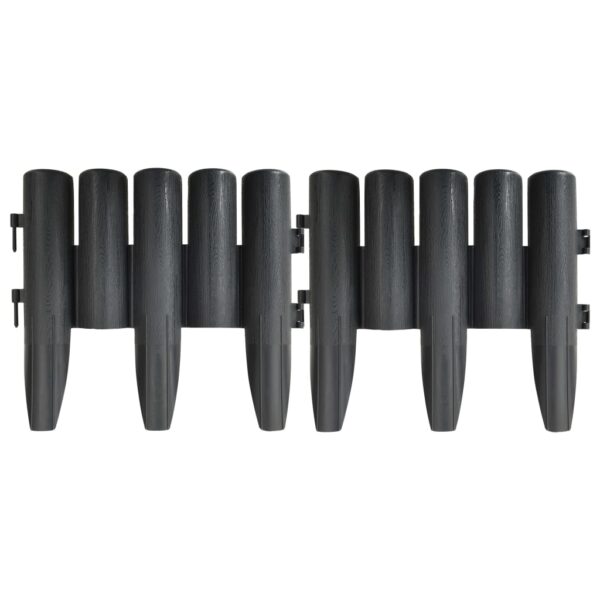 Lawn Edgings 36 pcs Anthracite 10 m PP