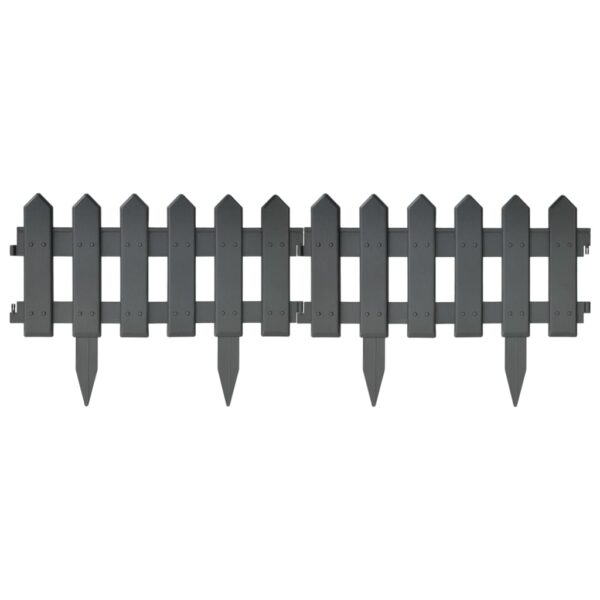 Lawn Edgings 25 pcs Anthracite 10 m PP
