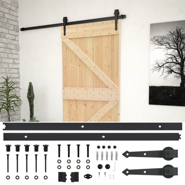 8720286173374_a_en_hd_1.jpg Sliding Door with Hardware Set 90x210 cm Solid Pine Wood
