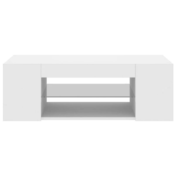 TV Cabinet with LED Lights White 90x39x30 cm