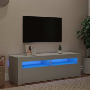 TV Cabinet with LED Lights White 120x35x40 cm