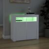 Sideboard with LED Lights White 80x35x75 cm