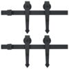 Sliding Door Hardware Kits 2 pcs 200 cm Steel Black