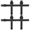 Sliding Door Hardware Kits 2 pcs 183 cm Steel Black