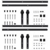 Sliding Door Hardware Kits 2 pcs 183 cm Steel Black