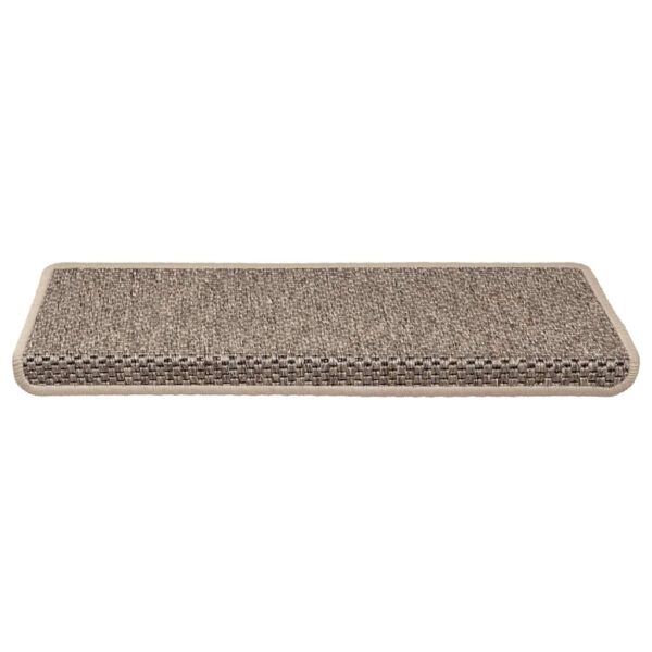 Stair Mats Self-adhesive Sisal-Look 15 pcs 65x21x4 cm Dark Beige