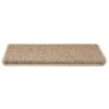 Stair Mats Self-adhesive Sisal-Look 15 pcs 65x21x4 cm Sand