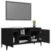 TV Cabinet with Metal Legs Black 103.5x35x50 cm