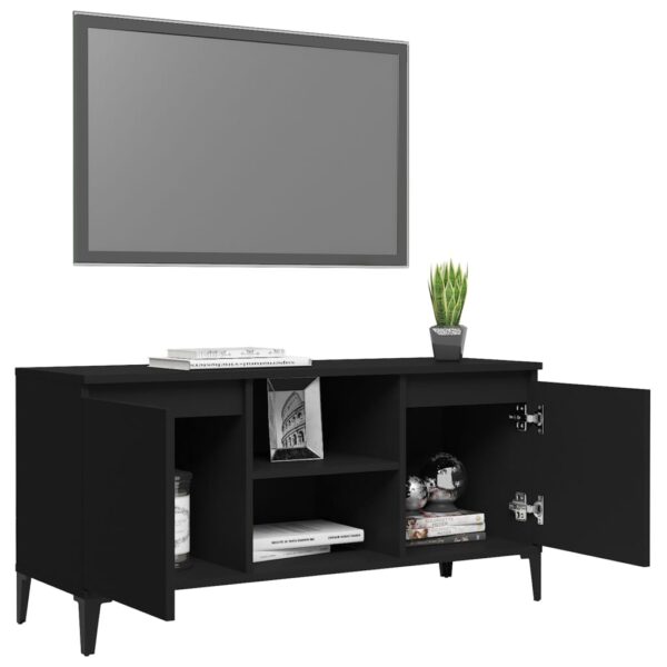TV Cabinet with Metal Legs Black 103.5x35x50 cm