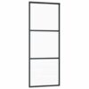 Sliding Door 3-Panel ESG Glass and Aluminium 76x205 cm Black