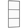 Sliding Door ESG Glass and Aluminium 90x205 cm Black