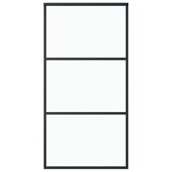 Sliding Door ESG Glass and Aluminium 102x205 cm Black