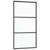 Sliding Door ESG Glass and Aluminium 102x205 cm Black