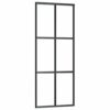 Sliding Door ESG Glass and Aluminium 76x205 cm Black