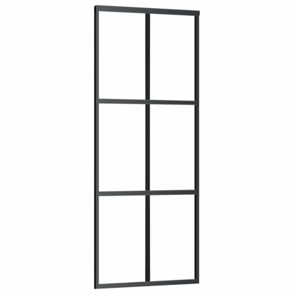 Sliding Door ESG Glass and Aluminium 76x205 cm Black