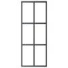 Sliding Door ESG Glass and Aluminium 76x205 cm Black