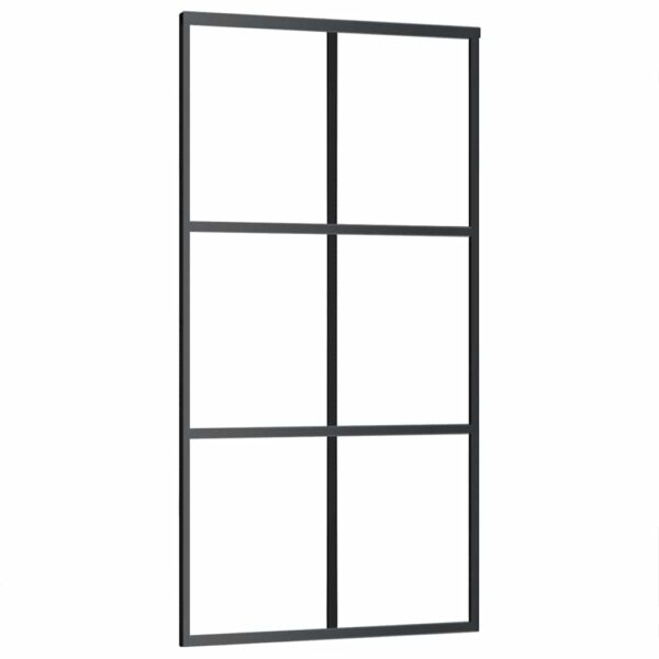 Sliding Door ESG Glass and Aluminium 102x205 cm Black